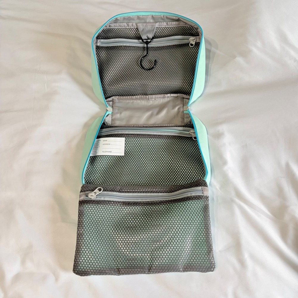 LL Bean Hanging Toiletry Bag Organizer Mint Green Blue 503903 Travel Case